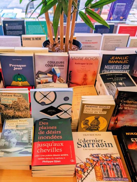 ✨📚 Merci à la Librairie Albert Le Grand de Fribourg pour la mise en avant de nos deux titres récents dans la collection Le verre ardent dirigée par @arthurbillerey ainsi que pour le nouveau roman de l'écrivaine @nadinerichon «Rattraper la vie», tout juste publié et sans oublier le roman de @charlotteetsonjules «Essayez, si vous le pouvez, d’arrêter un homme qui voyage avec son suicide à la boutonnière» ✒️

@berthod_eve_line «Tarmac»

@stephaneberney «Des plaines de désirs inondées jusqu'aux chevilles»

…